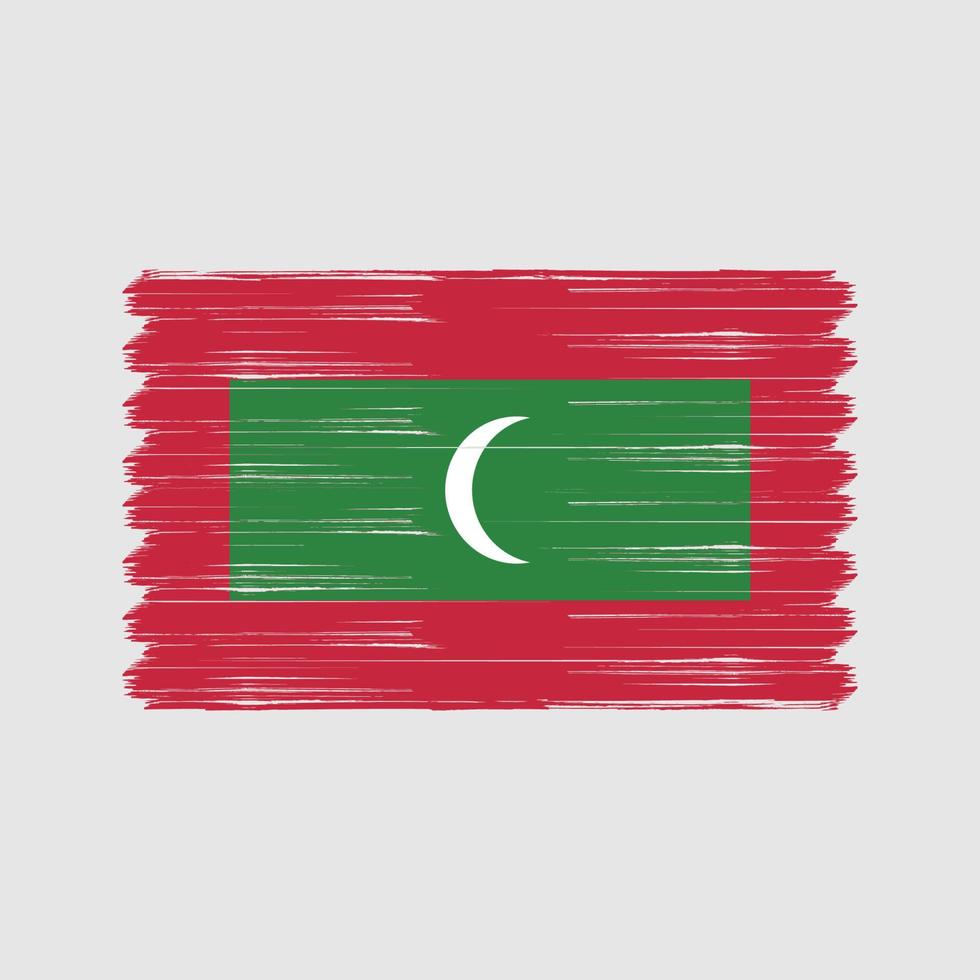 pinceau drapeau maldives. drapeau national vecteur