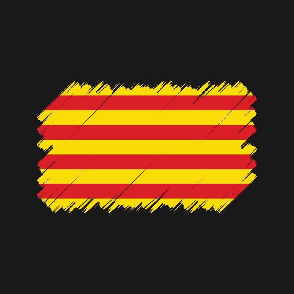 brosse de drapeau de la catalogne. drapeau national vecteur