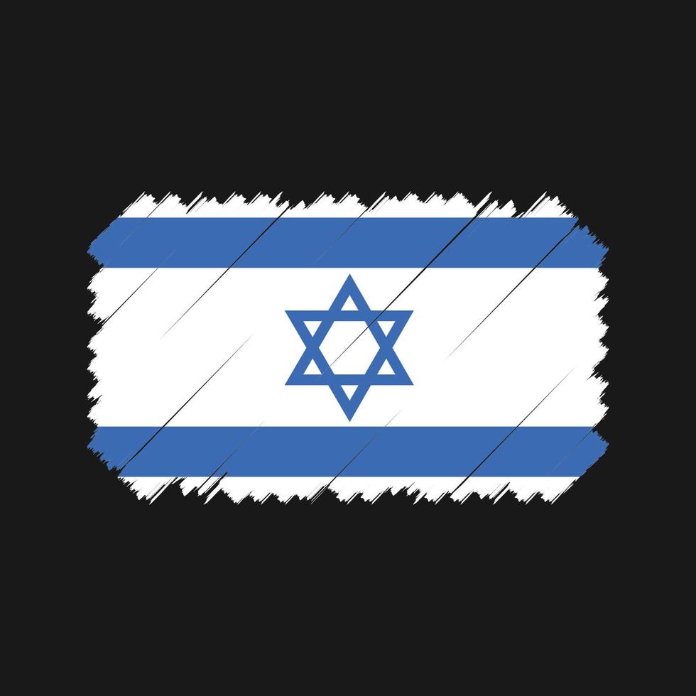 vecteur de brosse drapeau israël. drapeau national