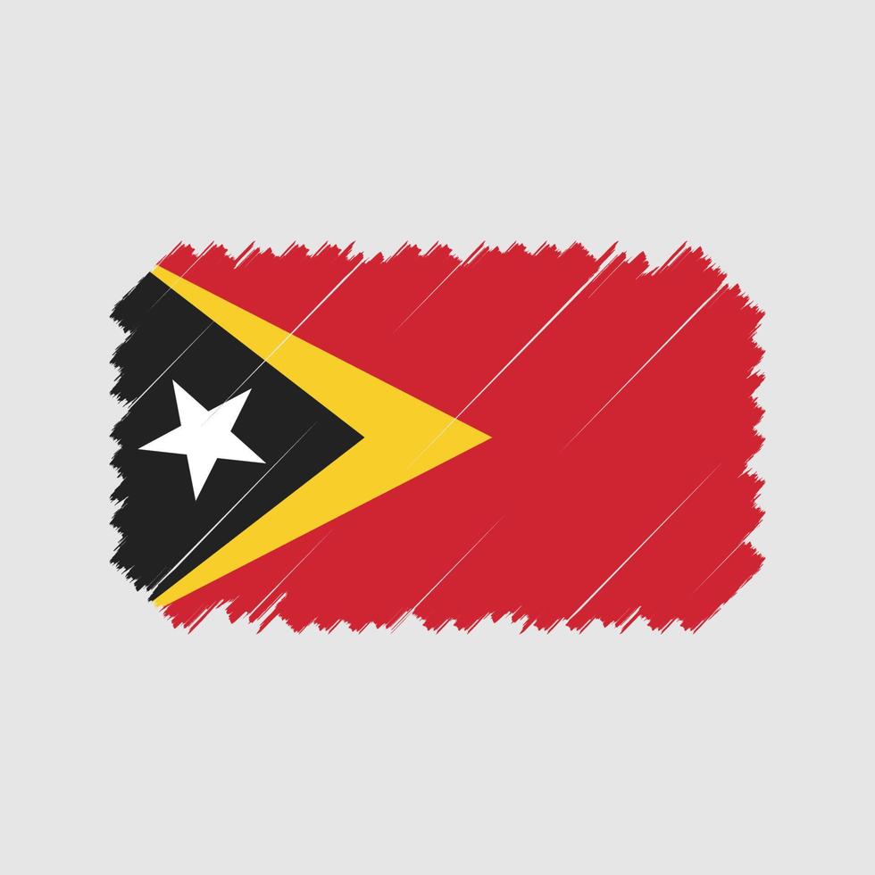 vecteur de brosse de drapeau du timor oriental. drapeau national