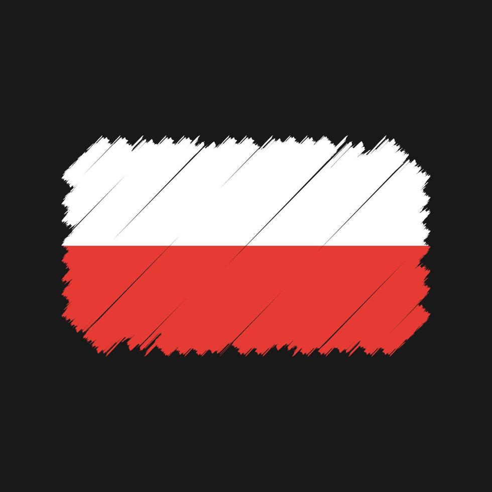 vecteur de brosse drapeau pologne. drapeau national