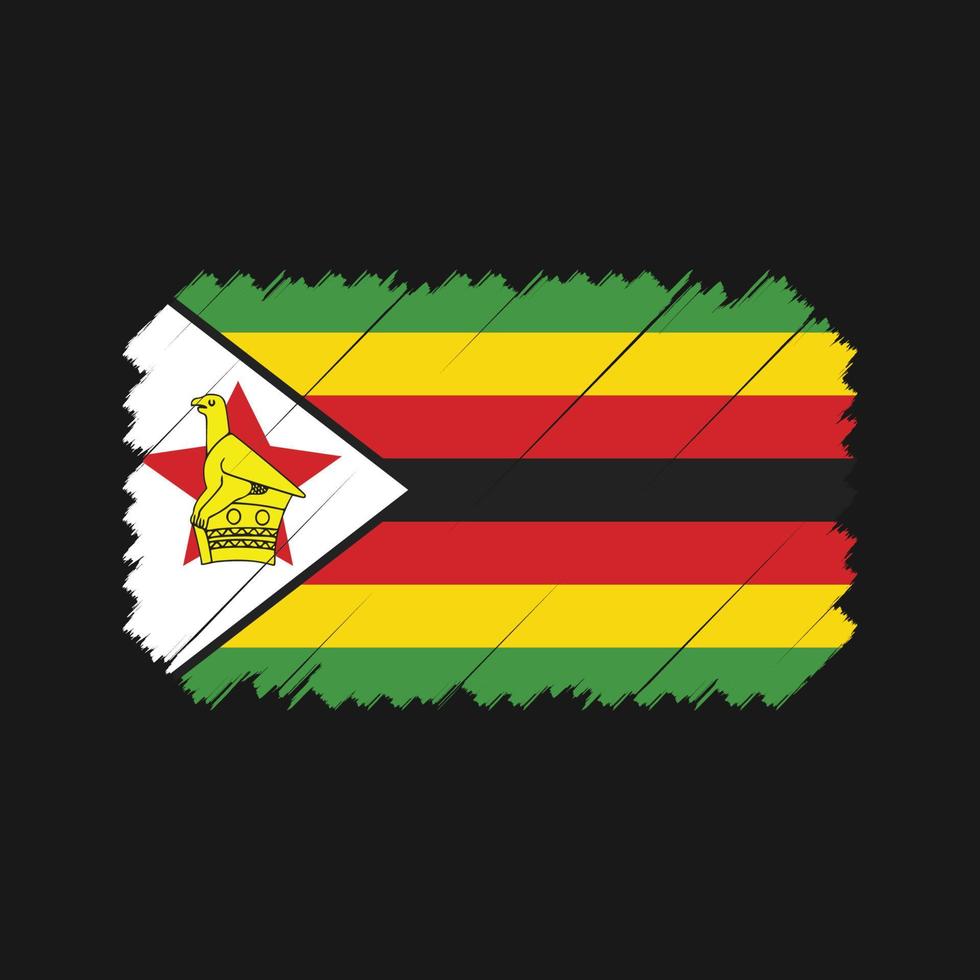 vecteur de brosse de drapeau du zimbabwe. drapeau national