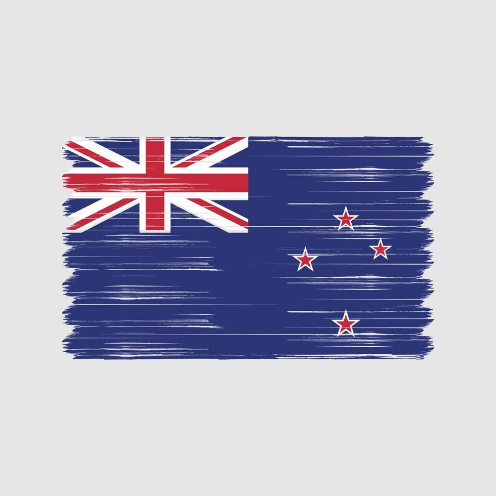 pinceau drapeau néo-zélandais. drapeau national vecteur