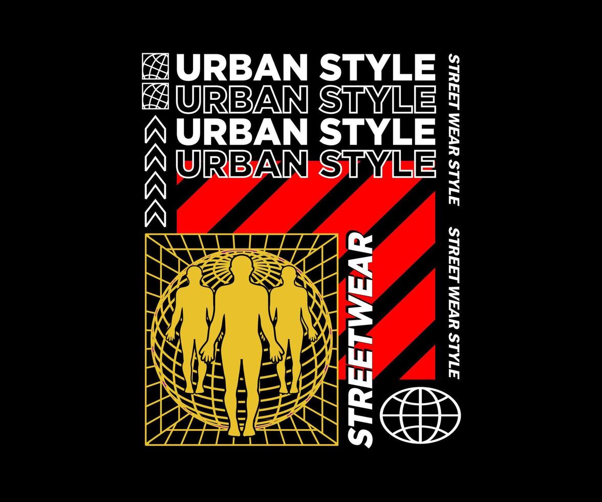 lettrage de style urbain, pour la conception de t-shirts streetwear et de style urbain, sweats à capuche, etc. vecteur
