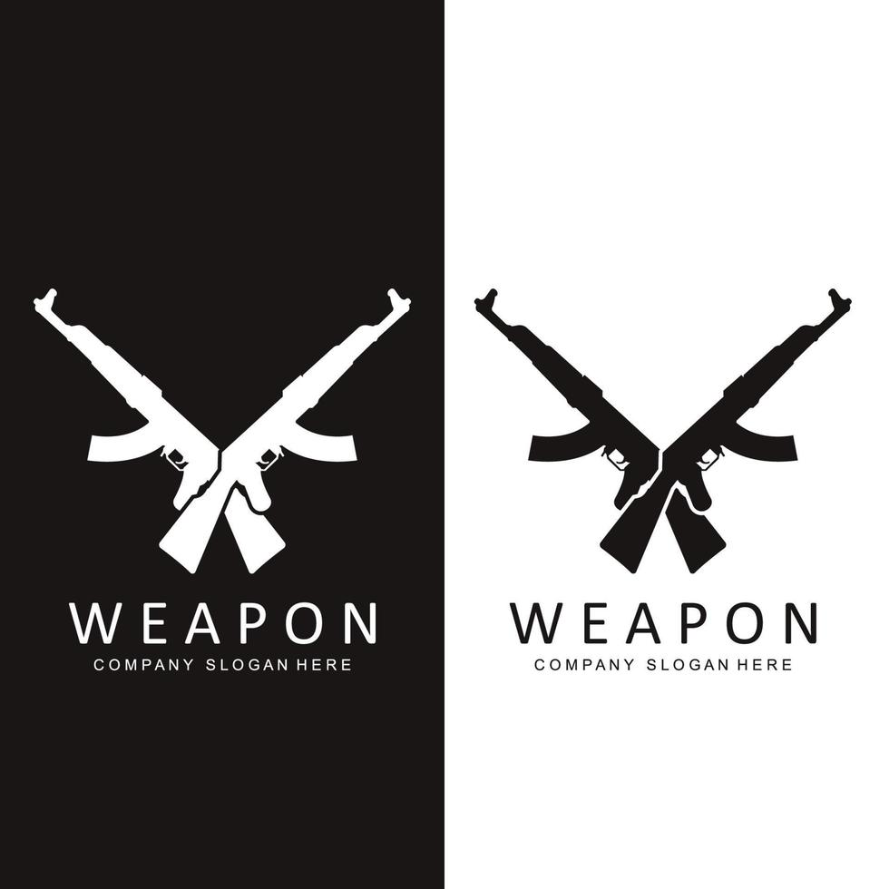 icône de vecteur de logo d'arme automatique. armes de combat. pistolets, carabines. illustration militaire et d'armes