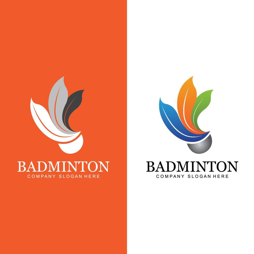 vecteur d'icône de logo de badminton, joueur de sport, utilisant une raquette, concept rétro premium
