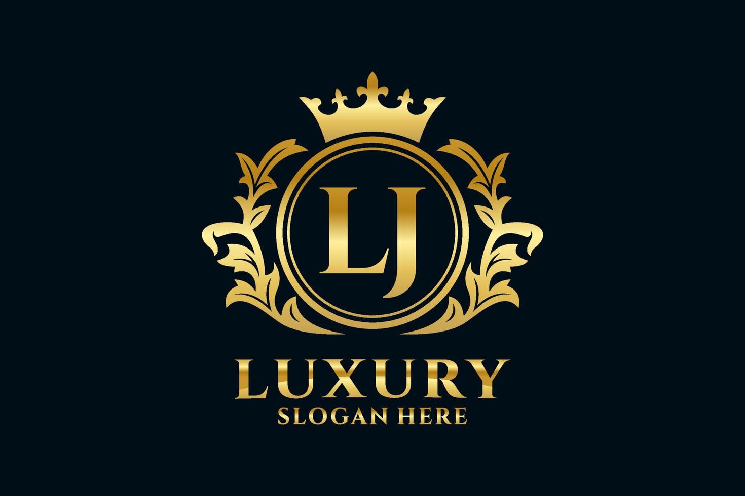 modèle initial de logo de luxe royal de lettre lj dans l'art vectoriel pour des projets de marque luxueux et d'autres illustrations vectorielles.