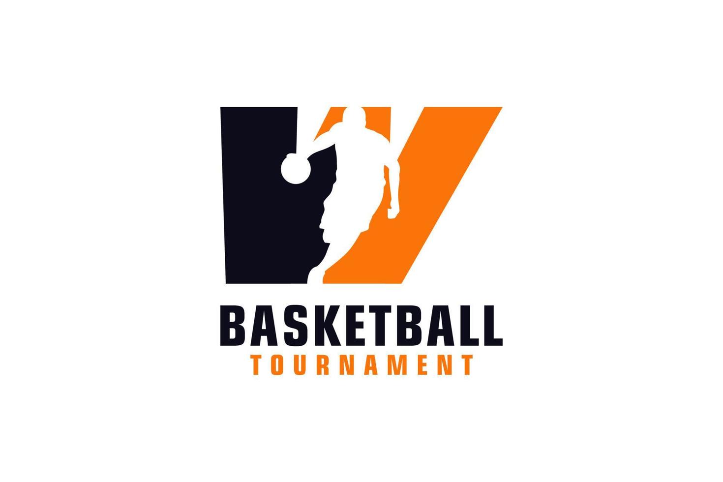 lettre w avec création de logo de basket-ball. éléments de modèle de conception de vecteur pour l'équipe sportive ou l'identité d'entreprise.