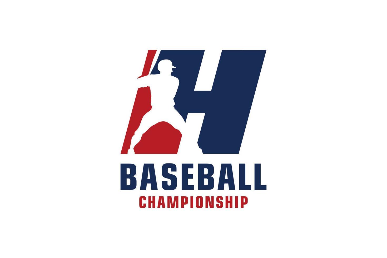lettre h avec création de logo de baseball. éléments de modèle de conception de vecteur pour l'équipe sportive ou l'identité d'entreprise.
