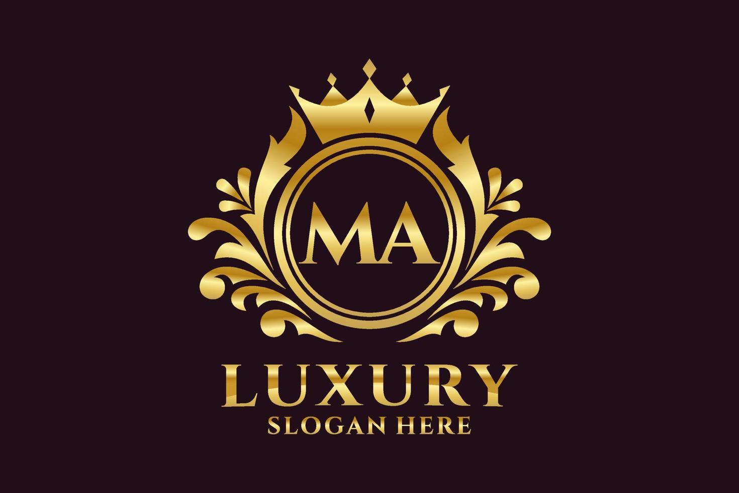 modèle de logo de luxe royal ma lettre initiale dans l'art vectoriel pour les projets de marque luxueux et autres illustrations vectorielles.