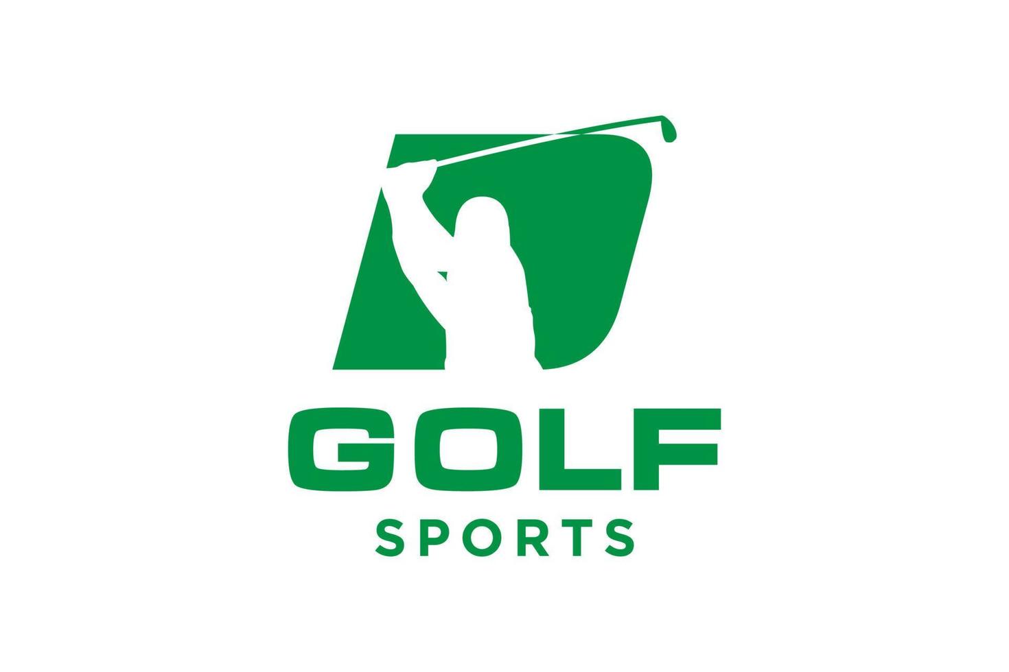 logo d'icône de lettre alphabet d pour modèle vectoriel de conception de logo de golf, étiquette vectorielle de golf, logo de championnat de golf, illustration, icône créative, concept de conception