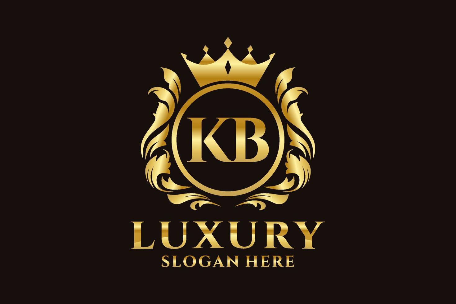 modèle initial de logo de luxe royal de lettre kb dans l'art vectoriel pour des projets de marque luxueux et d'autres illustrations vectorielles.