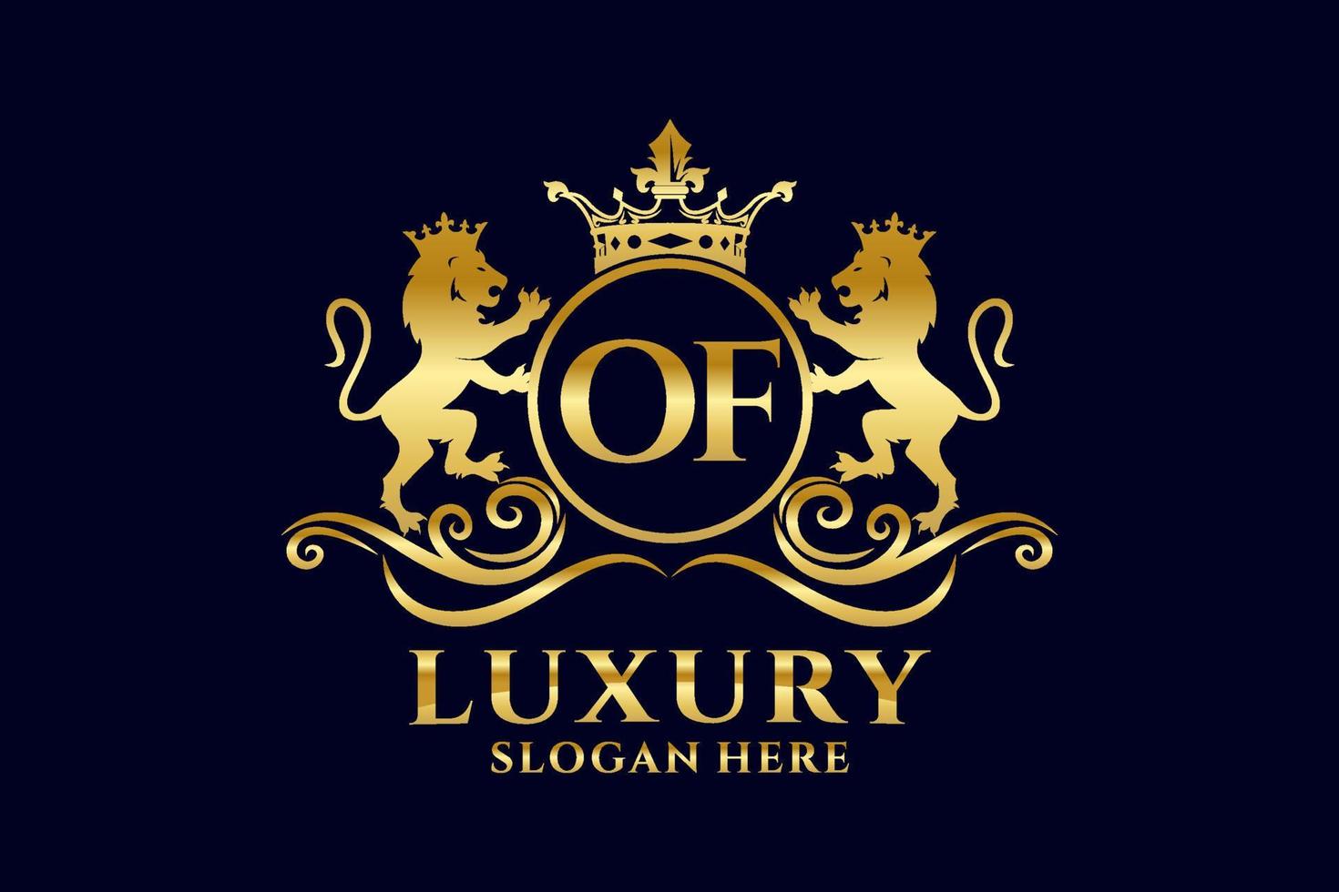 initiale du modèle de logo de luxe royal lion lettre dans l'art vectoriel pour les projets de marque de luxe et autres illustrations vectorielles.