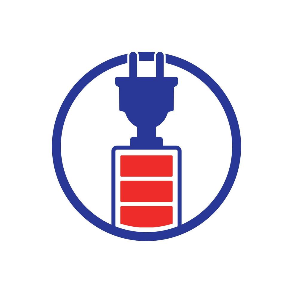 batterie et conception de vecteur de logo de prise électrique.