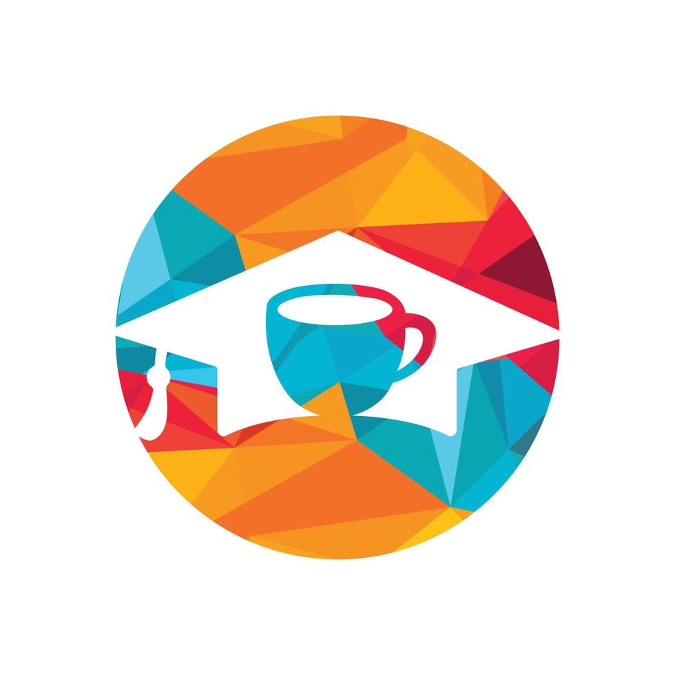 modèle de logo vectoriel café étudiant.