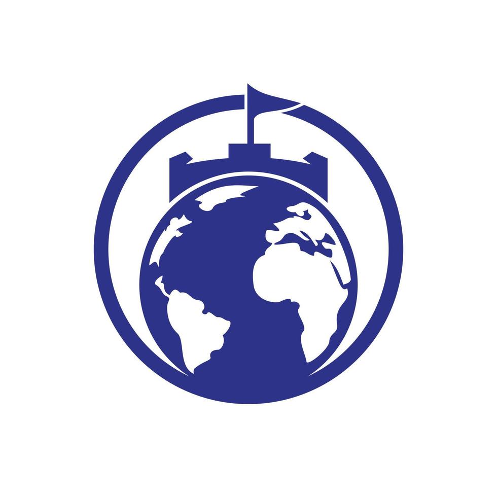 création de logo vectoriel château globe.