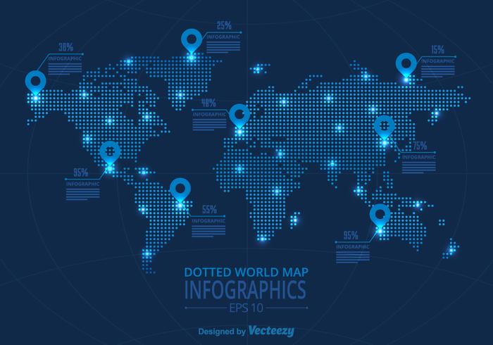 Infographie vectorielle de la carte du monde vectoriel