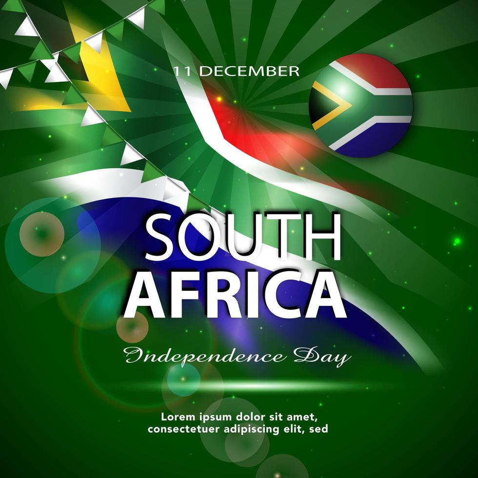 11 décembre de la fête de l'indépendance de l'afrique du sud. conception de modèle de bannière et d'affiche. vecteur