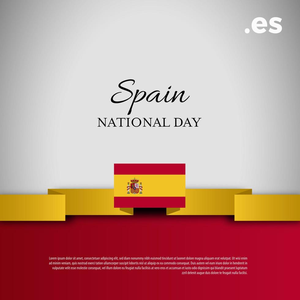 fête nationale espagnole. bannière, carte de voeux, conception de flyer. conception de modèle d'affiche vecteur
