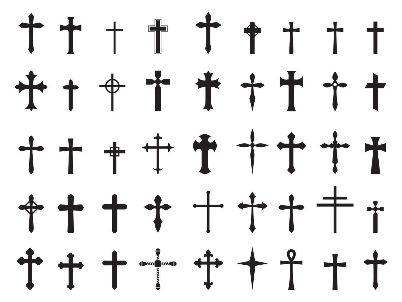 ensemble de croix de religion. illustration vectorielle vecteur