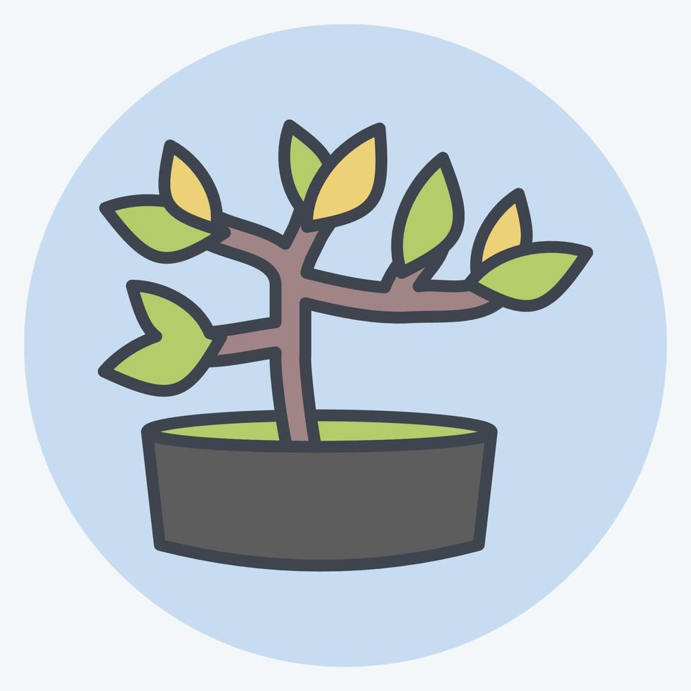 icône bonsaï. adapté au symbole du jardin. style de couleur assortie. conception simple modifiable. vecteur de modèle de conception. simple illustration