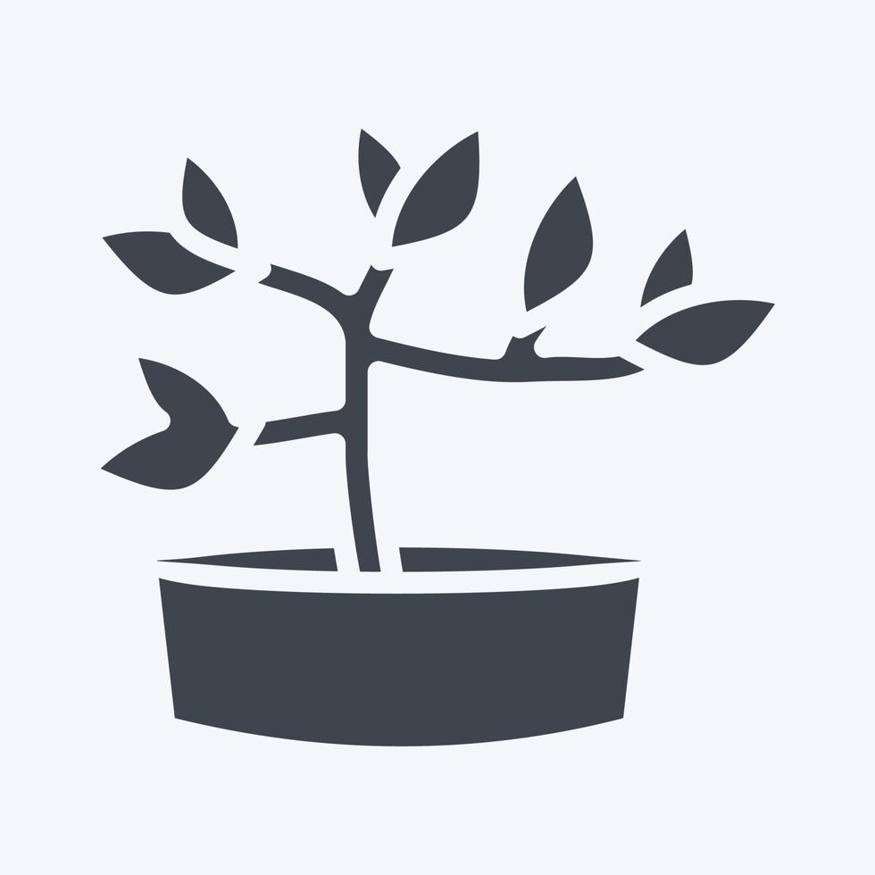 icône bonsaï. adapté au symbole du jardin. style de glyphe. conception simple modifiable. vecteur de modèle de conception. illustration simple