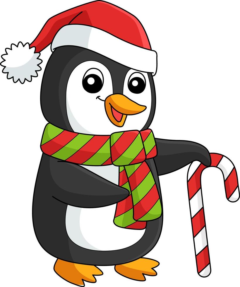 noël père noël pingouin dessin animé coloré clipart vecteur