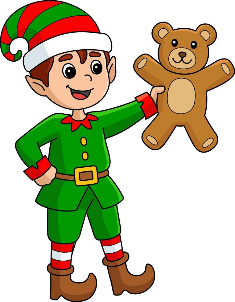 elfe de noël dessin animé couleur clipart illustration vecteur