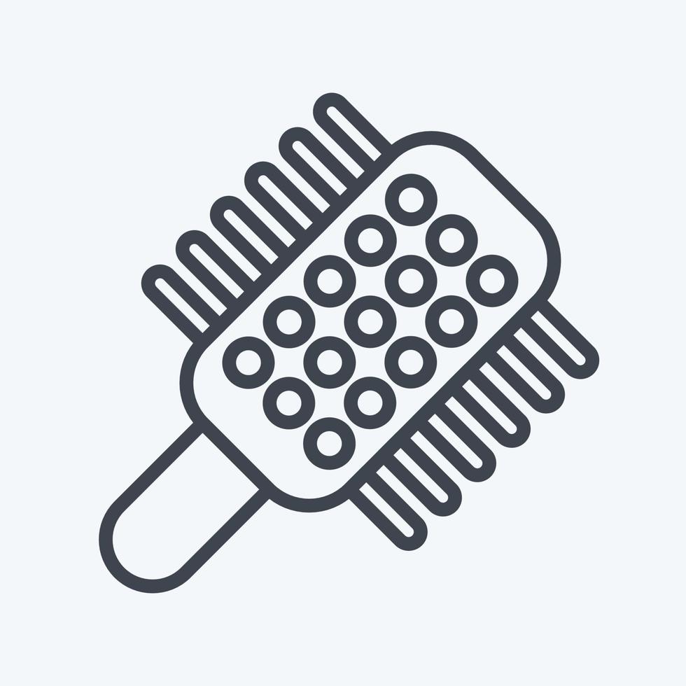 brosse à cheveux icône. adapté au symbole du salon de coiffure. style de ligne. conception simple modifiable. vecteur de modèle de conception. illustration simple