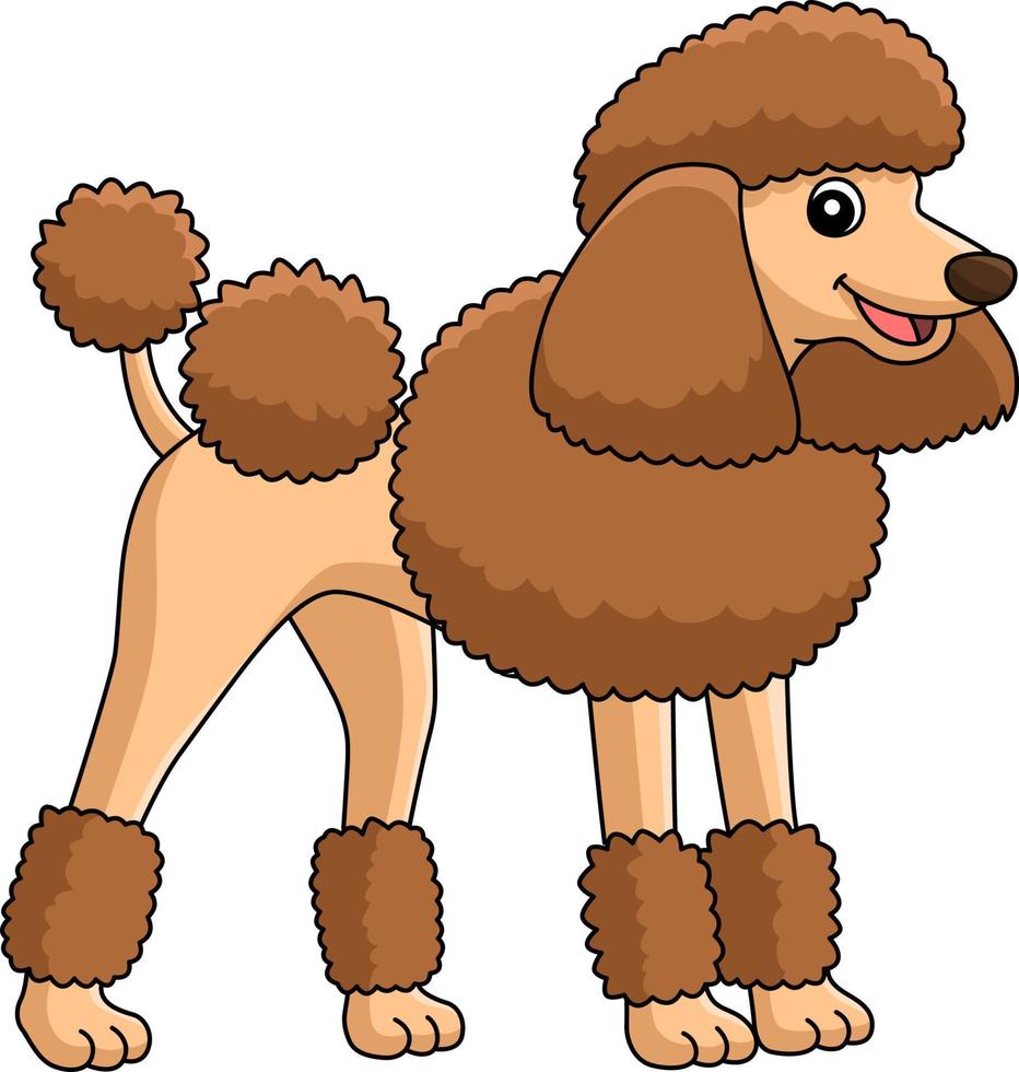 caniche chien dessin animé couleur clipart illustration vecteur