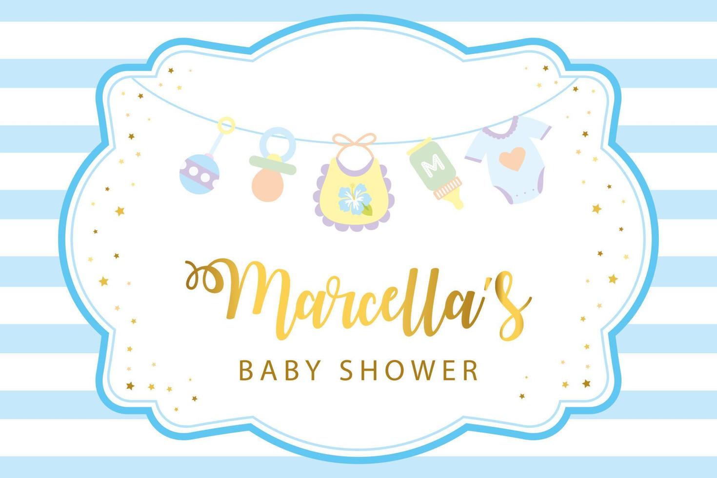 bannière de douche bébé garçon classique avec jouets pour bébé vecteur