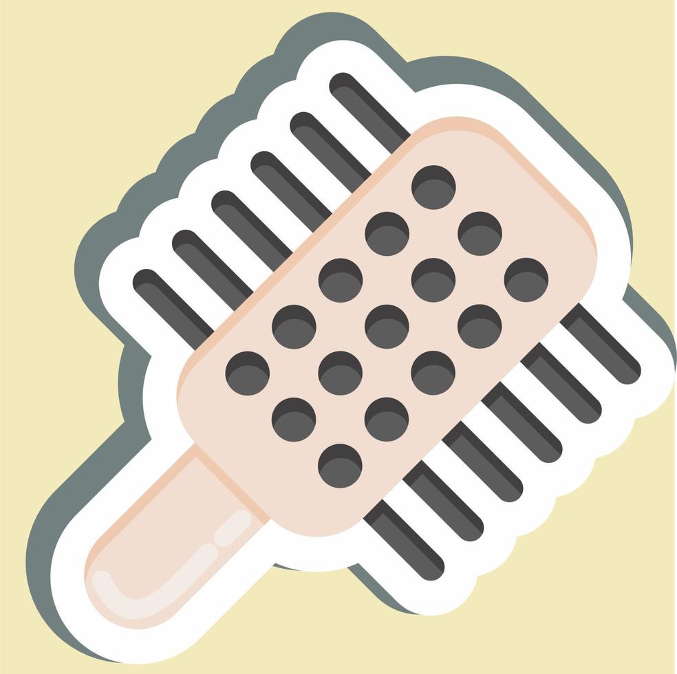 brosse à cheveux autocollant. adapté au symbole du salon de coiffure. conception simple modifiable. vecteur de modèle de conception. illustration simple