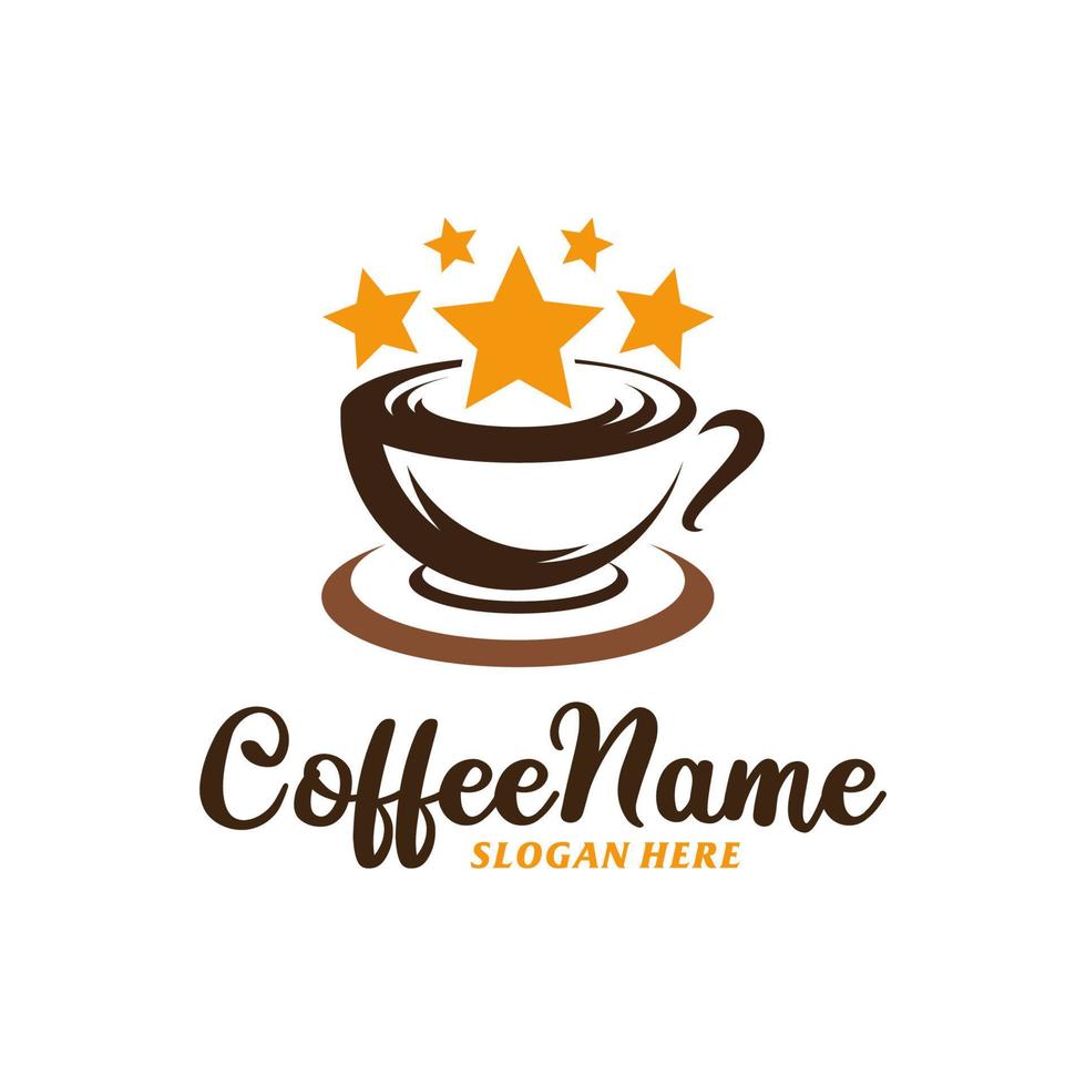 modèle de conception de logo de café étoile. vecteur de concept de logo d'étoile de café. symbole d'icône créative