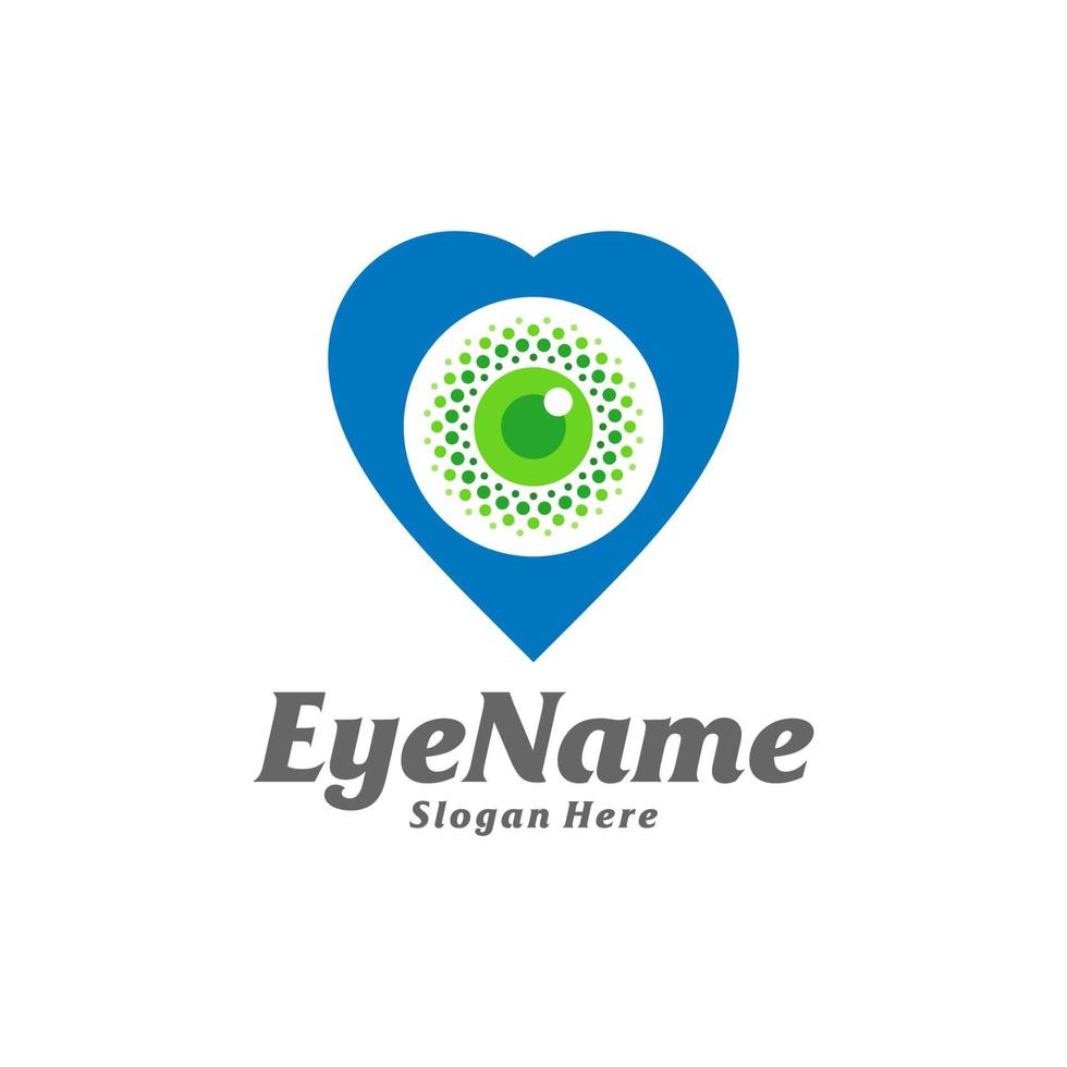 modèle de conception de logo d'oeil d'amour. vecteur de concept de logo d'amour d'oeil. symbole d'icône créative