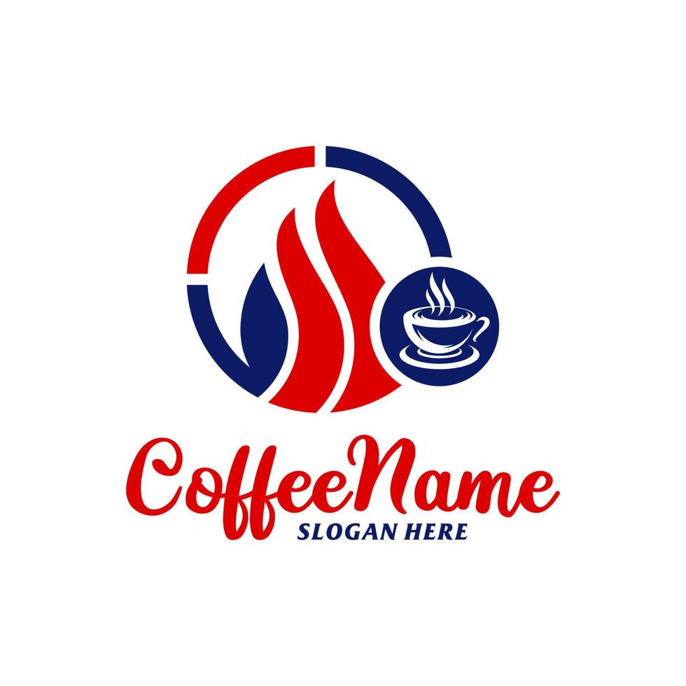 modèle de conception de logo de café de feu. vecteur de concept de logo de feu de café. symbole d'icône créative