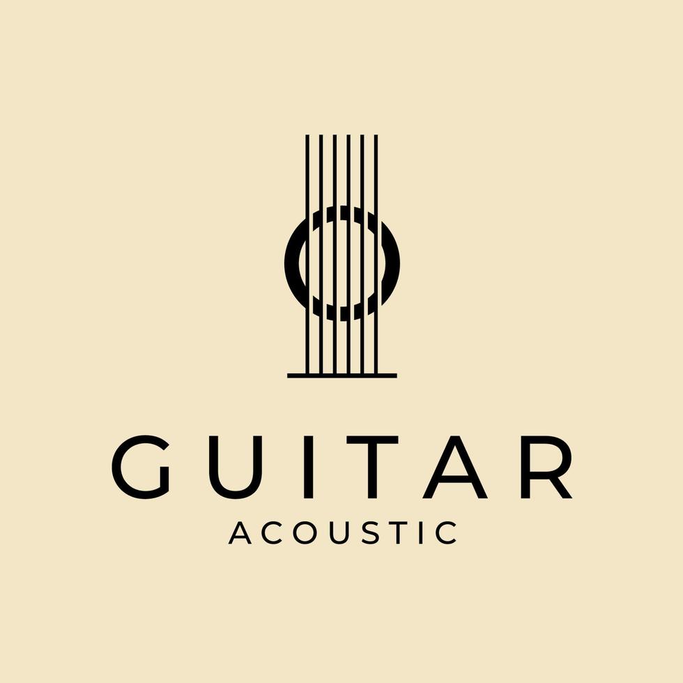 conception de modèle de vecteur de logo de guitare acoustique