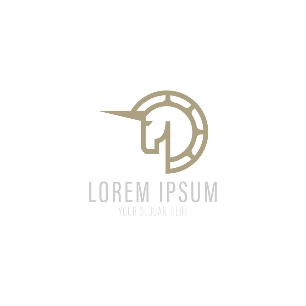 vecteur de conception de logo de licorne.