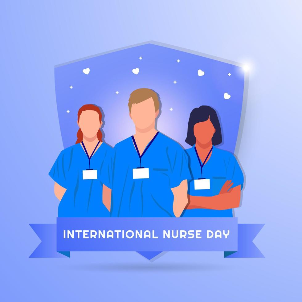 illustration plate de la journée internationale des infirmières vecteur