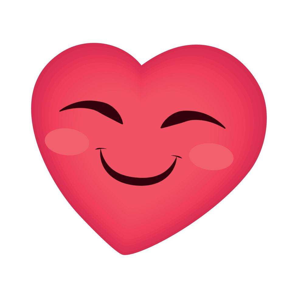 joli coeur emoji souriant vecteur