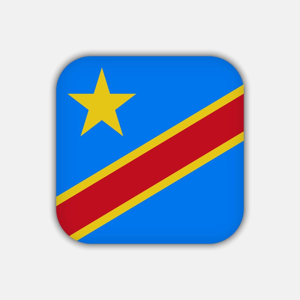drapeau de la république démocratique du congo, couleurs officielles. illustration vectorielle. vecteur