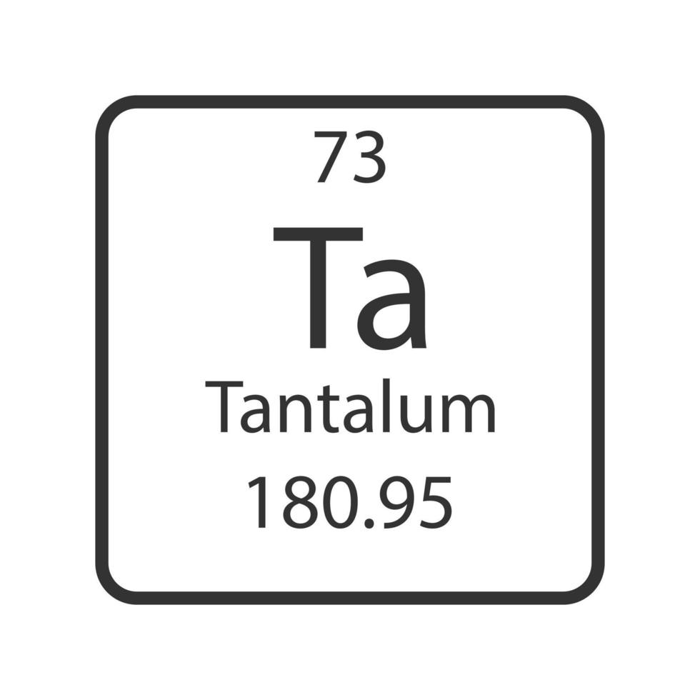 symbole du tantale. élément chimique du tableau périodique. illustration vectorielle. vecteur