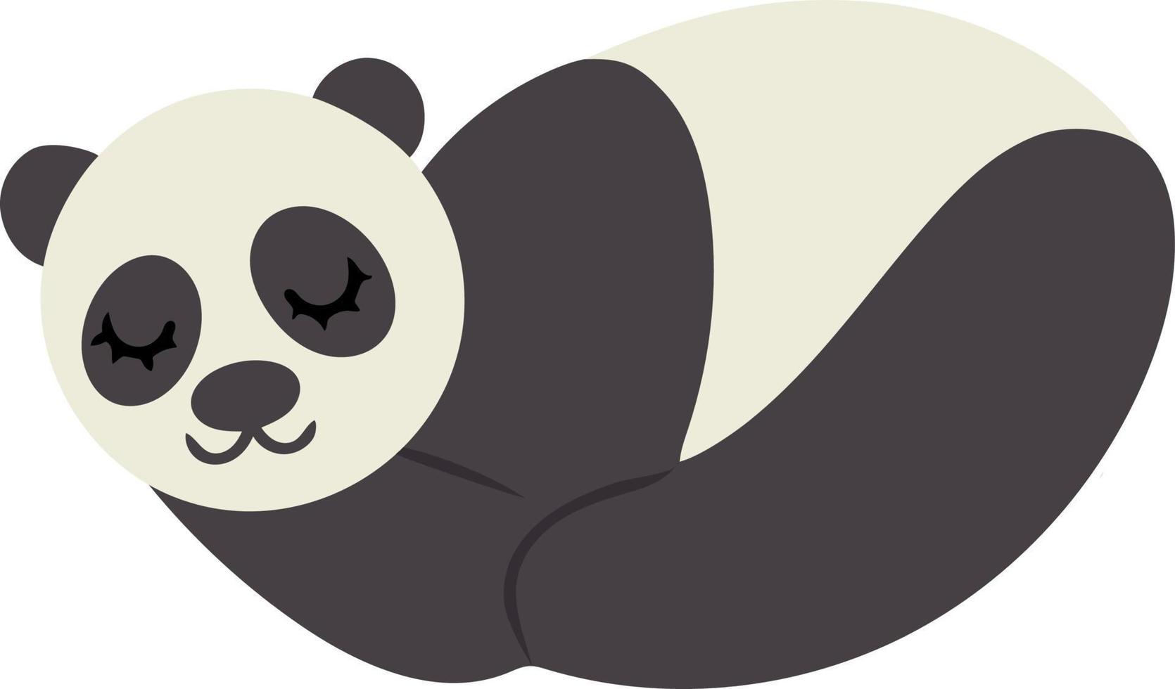 image de panda endormi isolée sur fond blanc. illustration vectorielle. joli élément de design pour la décoration vecteur