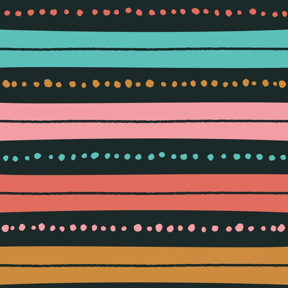 ethnique tribal géométrique populaire indien scandinave gitan mexicain boho africain ornement texture sans couture modèle zigzag point ligne horizontale bande sombre couleur impression textiles fond illustration vectorielle vecteur