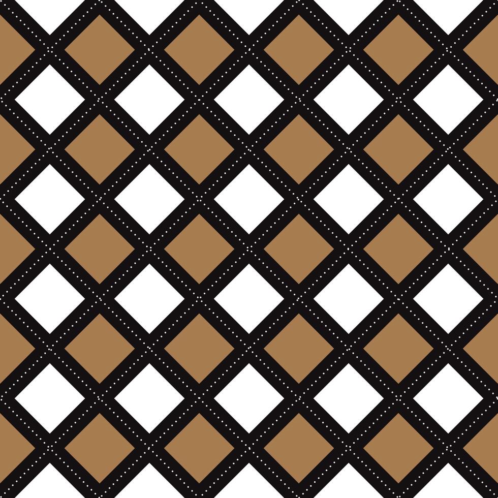 noir blanc marron diamant carré argyle ligne de tiret diagonale forme abstraite élément vichy motif à carreaux illustration papier d'emballage, tapis de pique-nique, nappe, fond de tissu vecteur