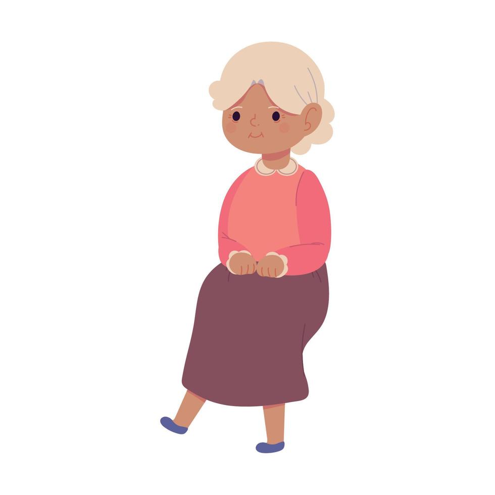 dessin animé mignon de grand-mère vecteur