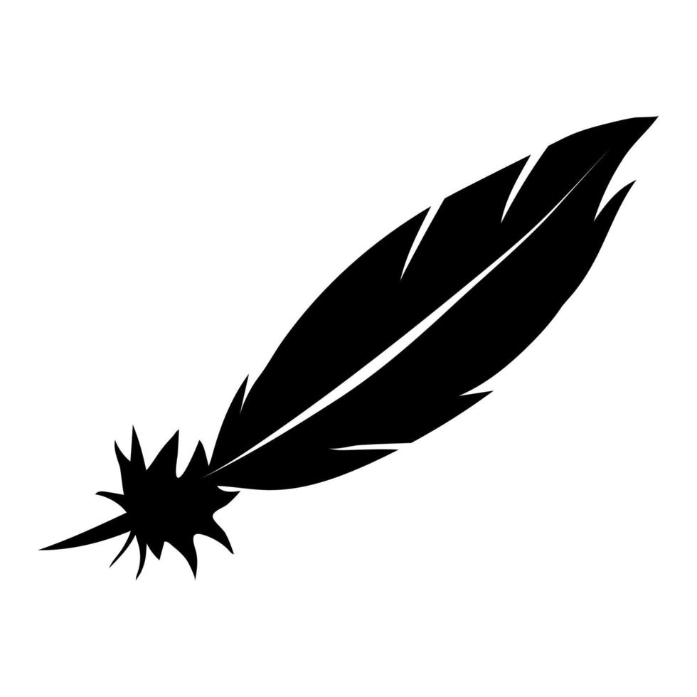 icône de plume noire vecteur