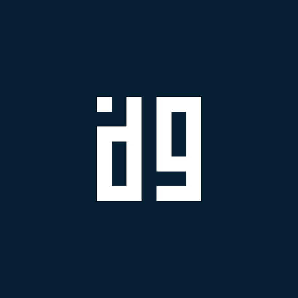 logo monogramme initial dg avec style géométrique vecteur