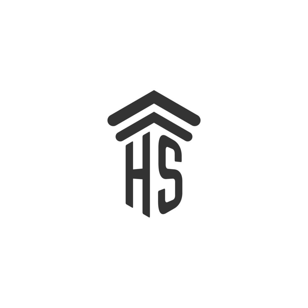 hs initiale pour la conception du logo du cabinet d'avocats vecteur