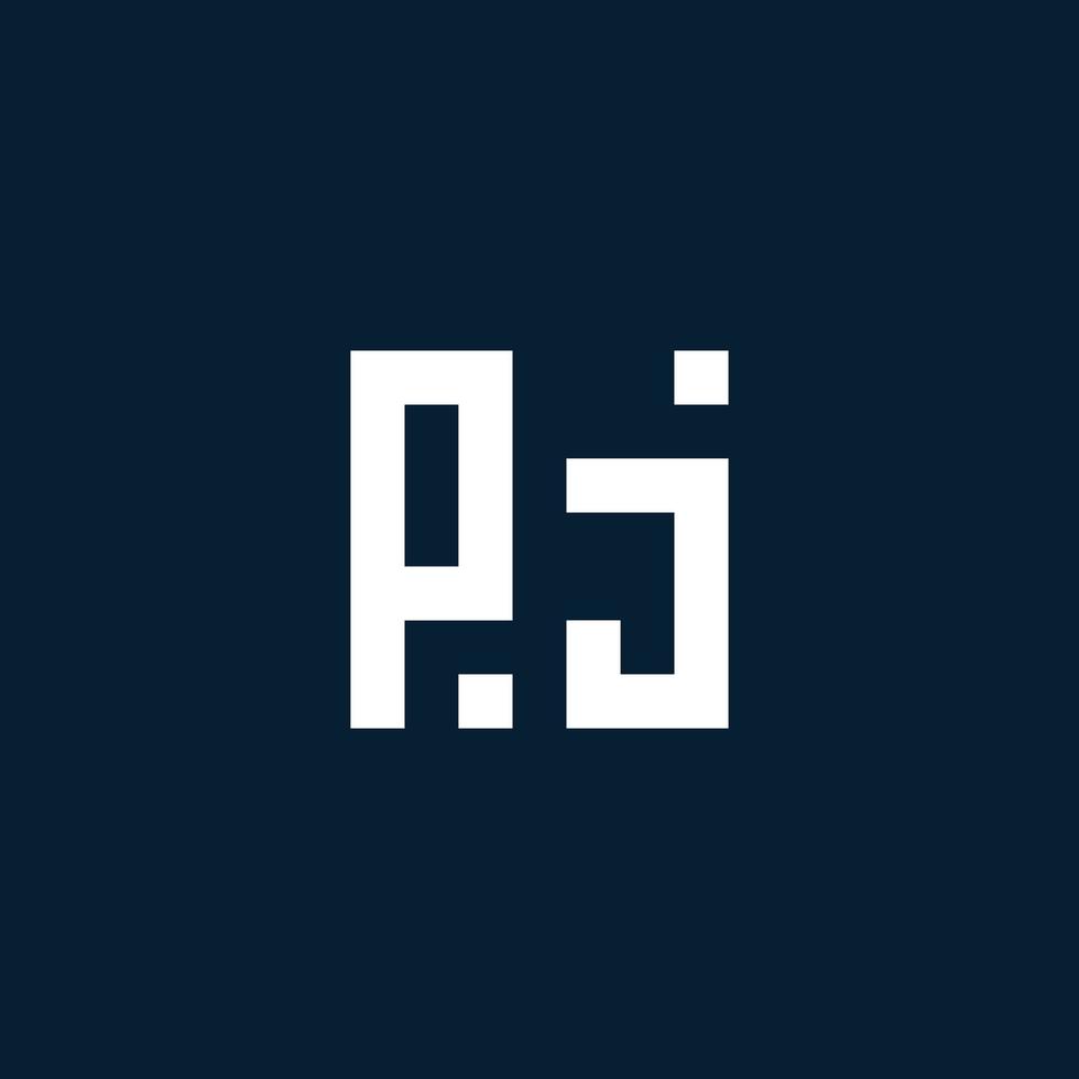 logo monogramme initial pj avec style géométrique vecteur