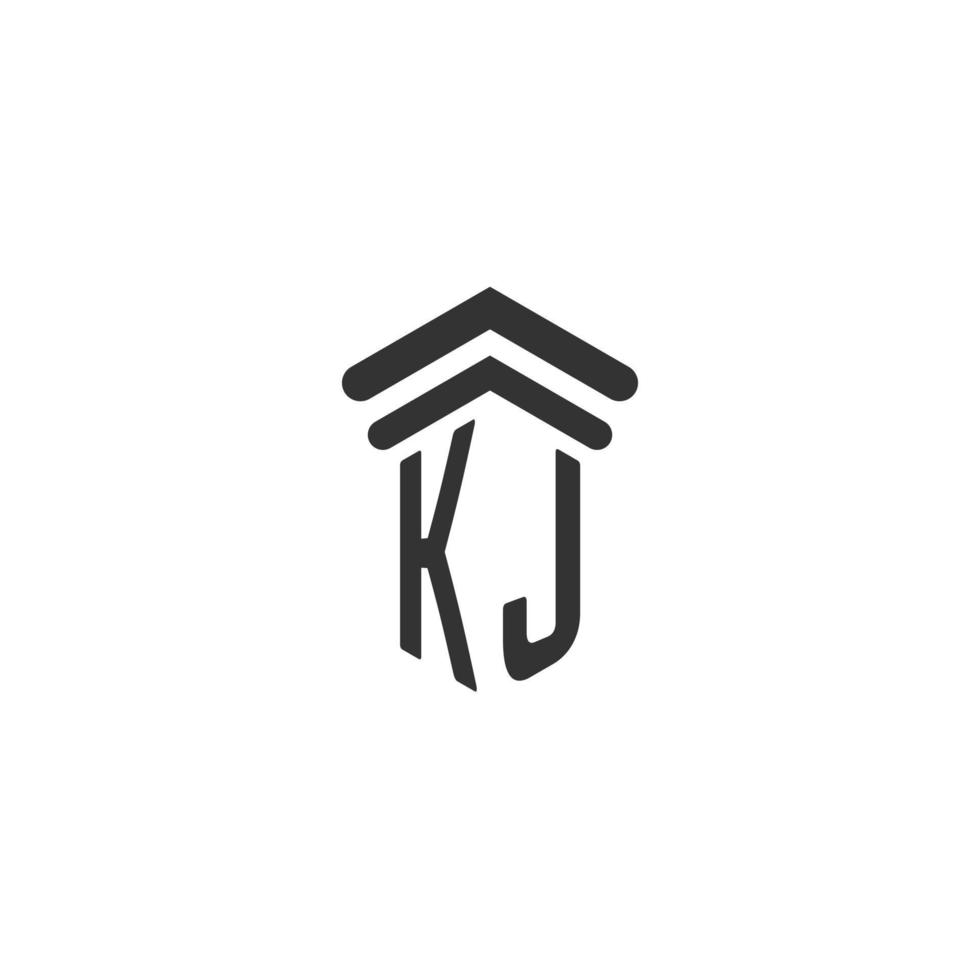 kj initiale pour la conception du logo du cabinet d'avocats vecteur